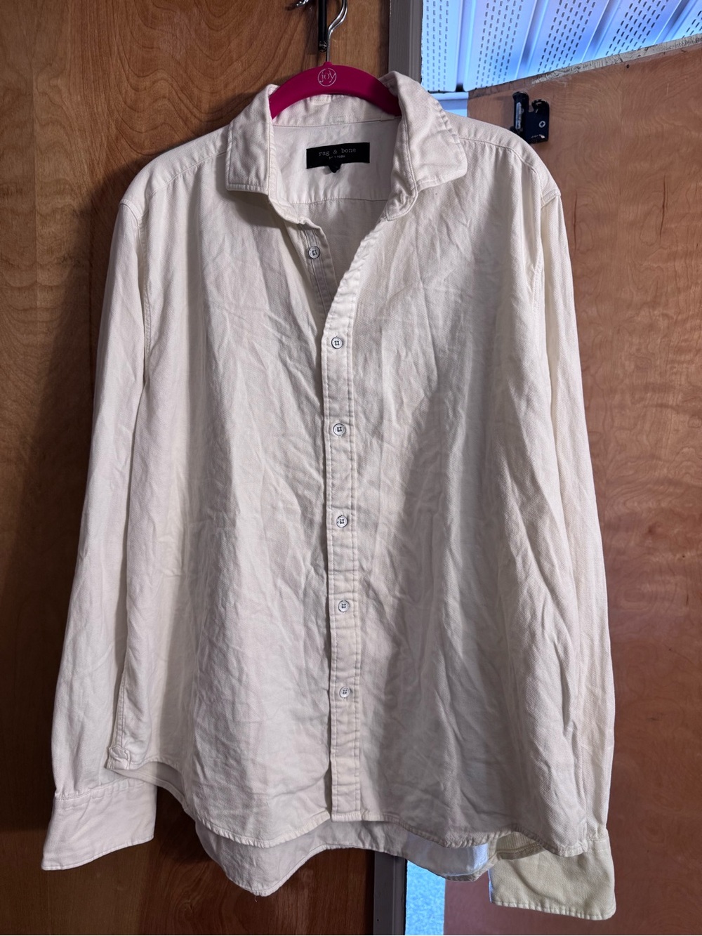 rag & bone Off-White Long Sleeve Button-Down Shirt